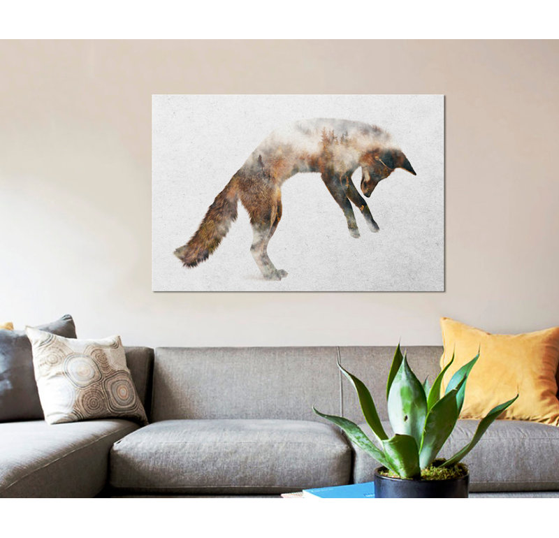 « saut fox », impression sur toile, H 12 po x l 18 po x P 1,5 po, Toile tendue