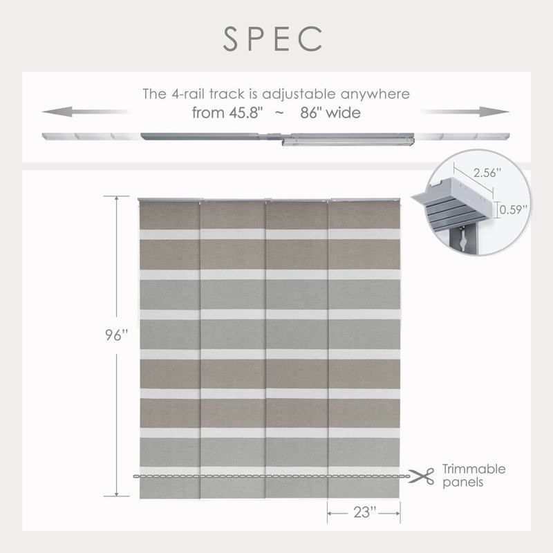 Expertly Fashioned Sharmaine Room Darkening Vertical Blind, Limestone