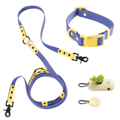 Luna 8FT Adjustable 6-in-1 Waterproof Hands-Free Leash and Collar with LED Flashlight