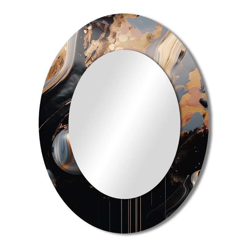 Miroir mural doré et noir Mirage III doré, 43" x 33"