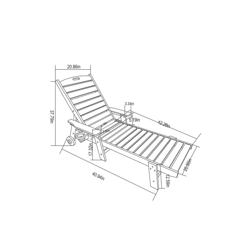 Chaise longue avec table d'appoint, ensemble de chaise longue surdimensionné 3 pièces, ensemble de patio, ensemble de conversation de patio, ensemble de conversation