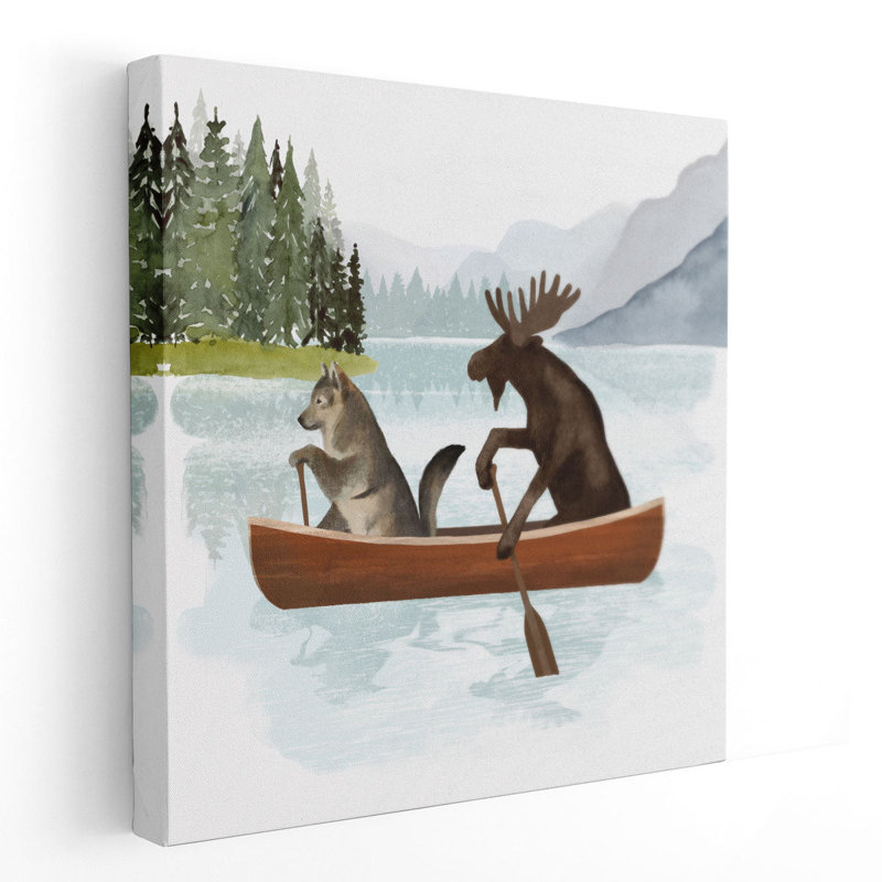 «Canoe Trip II», reproduction d'art sur toile, H 30 po x l 30 po