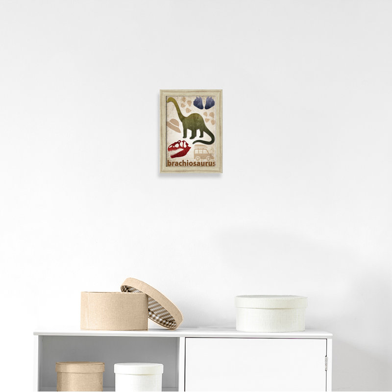 Adhésif décoratif dinosaures-03 ', H 16 po x l 12 po x P 0,625 po, Cadre plat beige