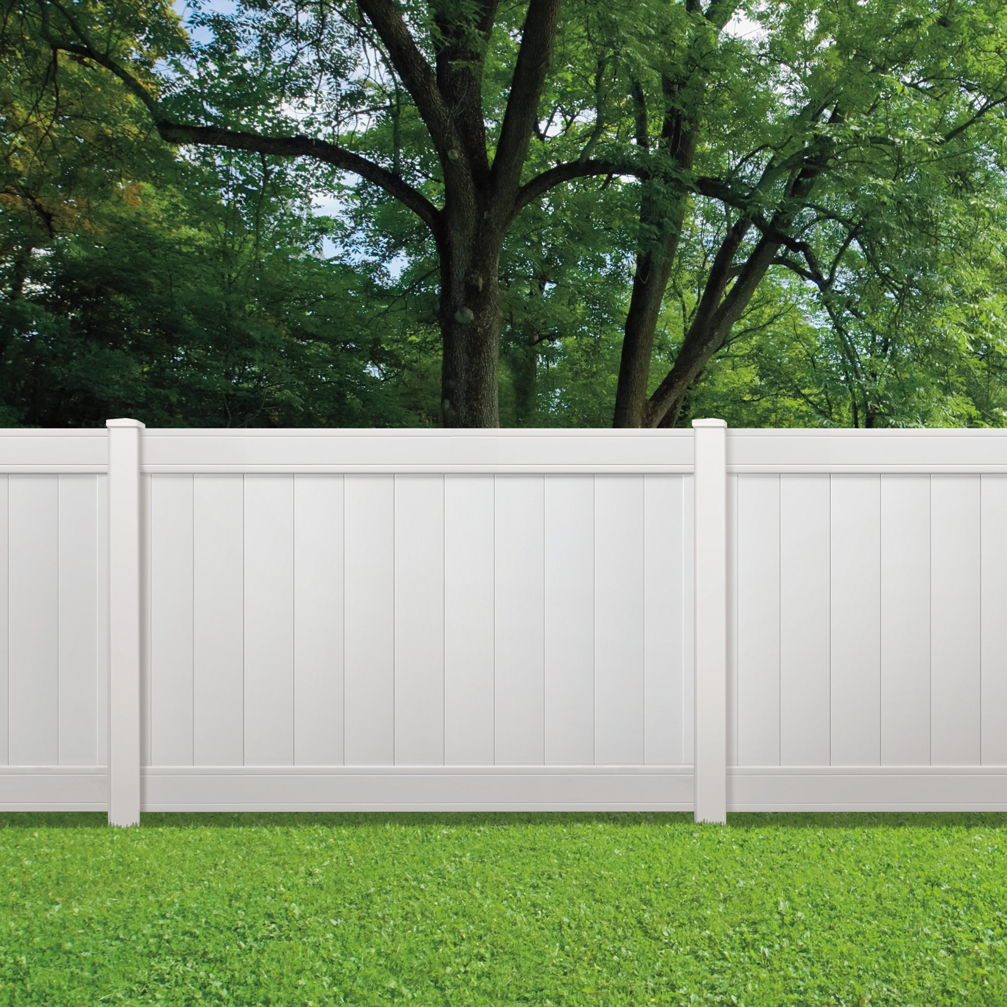 Outdoor Essentials Woodbridge 5 in. x 5 in. x 72 in. Routed White Vinyl