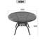 47,24 po Table de salle à manger d'extérieur en fonte d'aluminium noire avec trou pour parasol