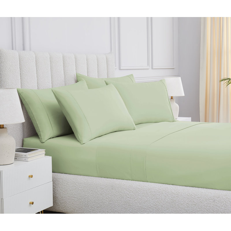 Ensemble de valises pour chambre Sterling Heights, Ensemble de draps pour lit double + un drap-housse, Sauge