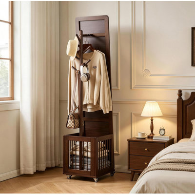 Solid Wood Freestanding 6 - Hook Coat Rack