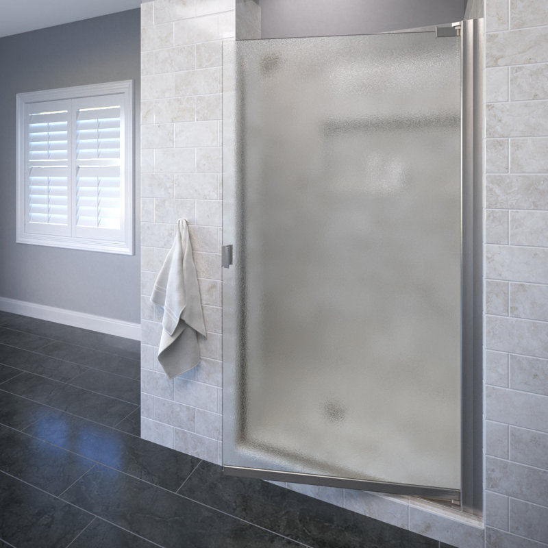 Armon 28" x 66" Pivot Framed Shower Door, Brushed Nickel, Clear