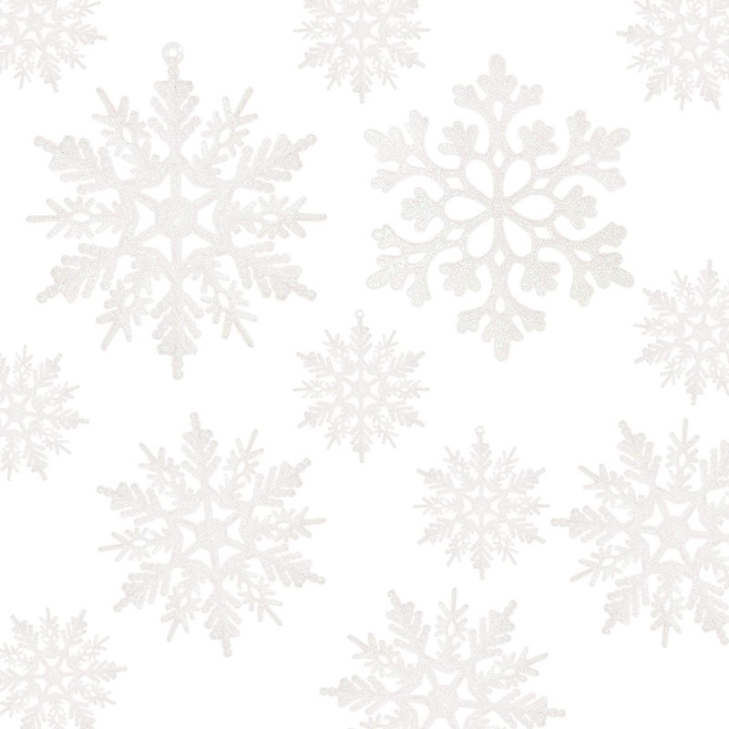 Décorations de sapin de Noël, Blanc, H 1 po x l 6,9 po x P 9,5 po