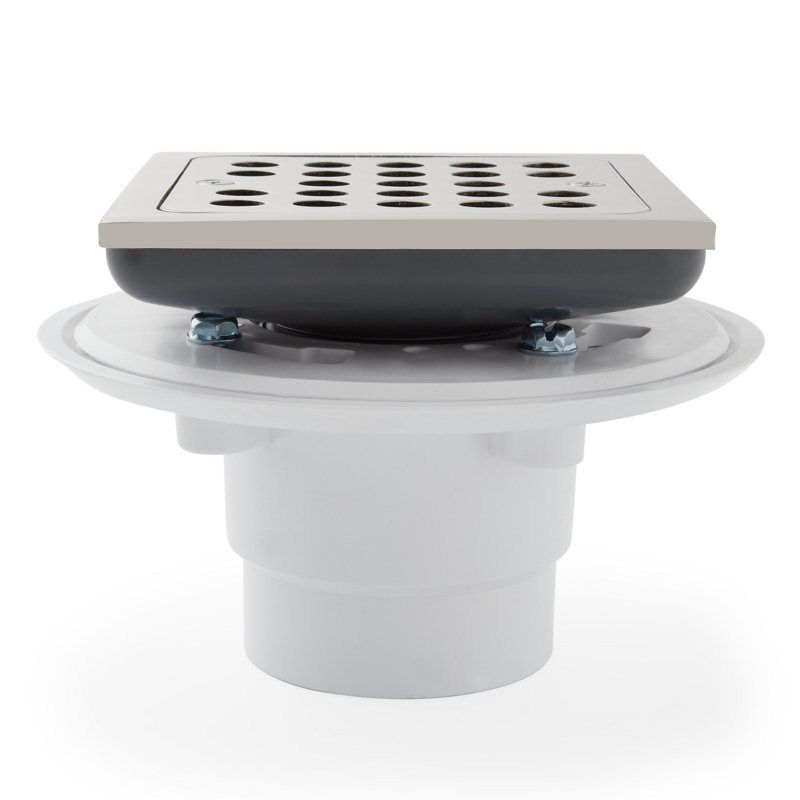Menlo Square Shower Drain, Brushed Nickel, Yes