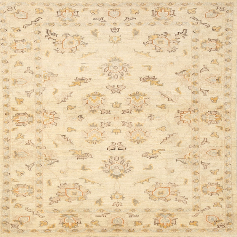 Tapis traditionnel crème / beige Gafton, Rond 6 pi