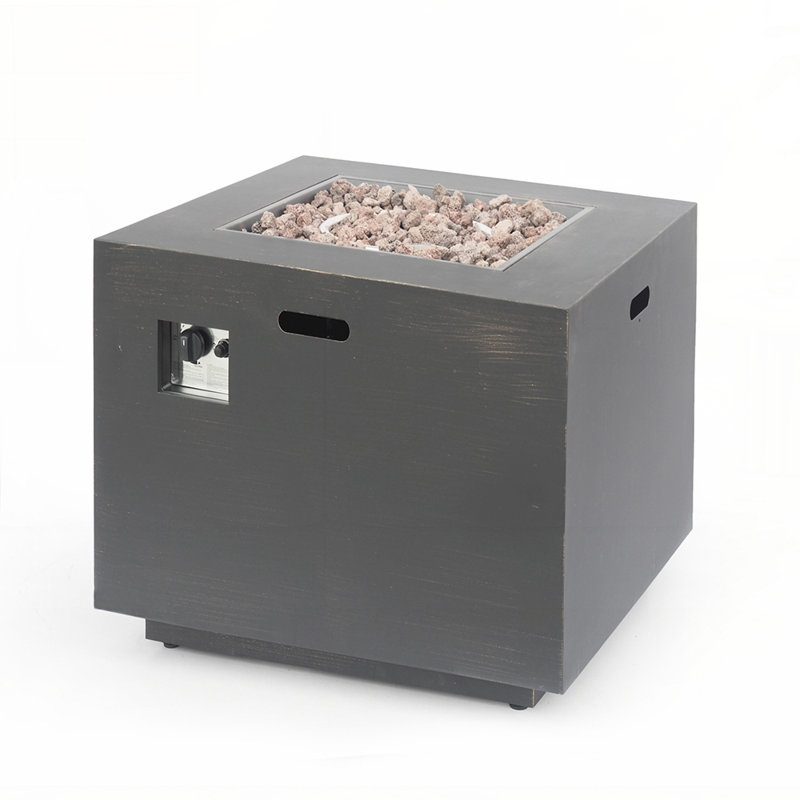 Durable Outdoor Iron Square Propane Fire Pit with Built-in Tank Space, 50,000 BTU for Warmth and Ambiance