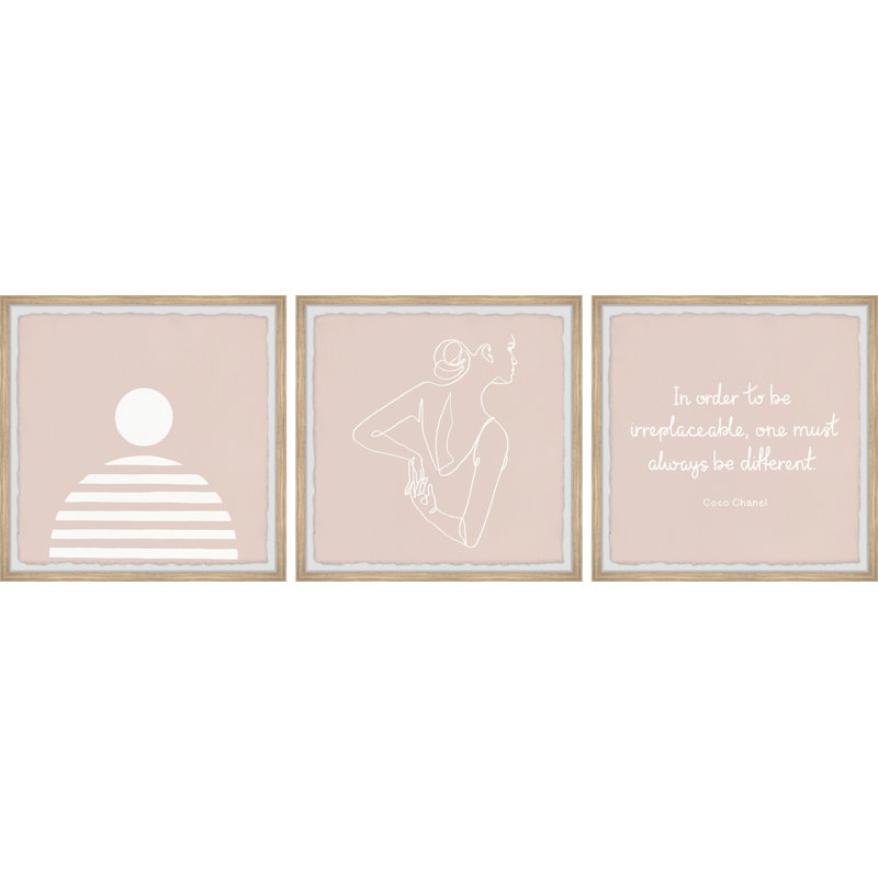 Always Be Different - 3 Piece Single Picture Frame Painting Set, 30cm H x 30cm W x 3.81cm D