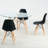 Round Glass Top with Solid Wood Base Dining Table-1771462363