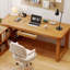 Bureau en L en bois massif avec 1 tiroir Burlywood-1515020254-1515020252