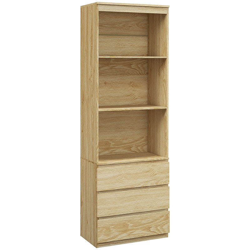 Allexandra 180cm H x 60cm W Particle Board Standard Bookcase, Oak