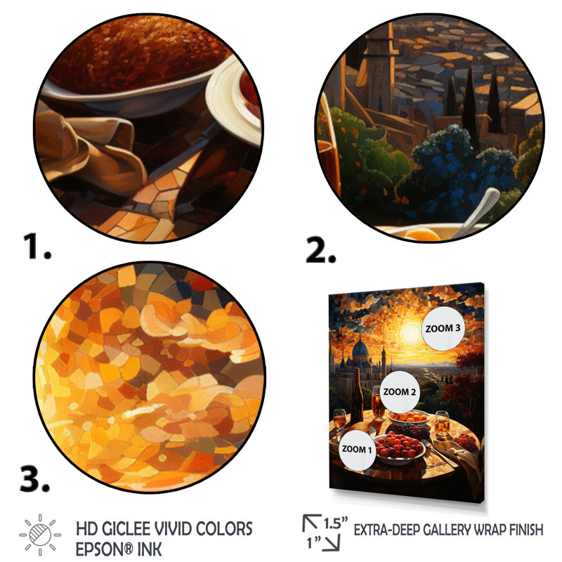 " Food Wine Eucharist Evening ", Gold Floater Framed, 44" H x 34" W x 1.5" D
