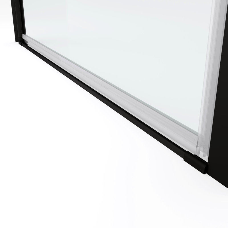 Matted Black Universal Pivot Shower Door - 1/4" Tempered Glass, 1 3/8" Adjustable, Stable System, Leak, Easy To Up Door, Clear 36000 Times Functionality Test, Install Method