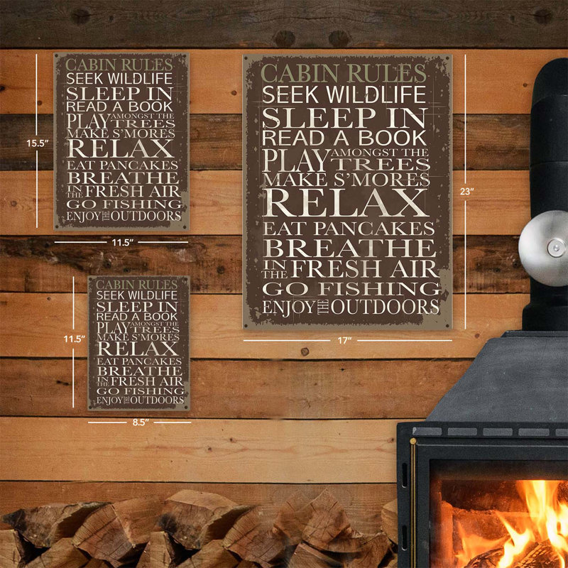 " Cabin Rules Metal Sign "