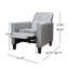 Fauteuil club inclinable manuel de 26,75 po de largeur gris foncé