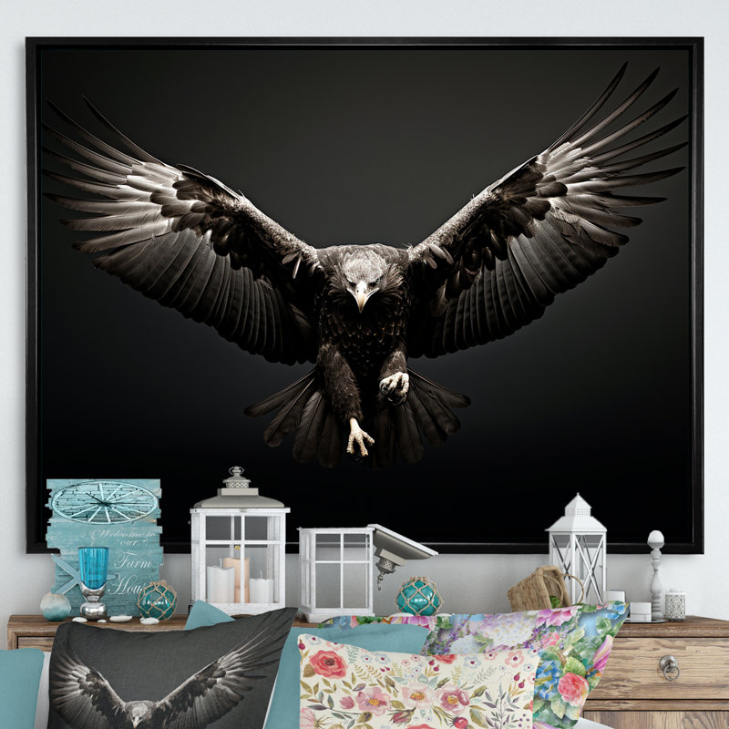 «Bold Eagle Power Hunter II», impressions encadrées, H 12 po x l 20 po x P 1 po, Cadre flottant noir