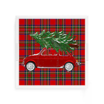 Xmas Tree Plaid Acrylic Square Decorative Tray