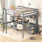 Gray Size Loft Bed With Desk, Ample Storage And Charging Solution Full Size Cabinets, Charging, Hue-1890160330