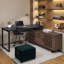 Bureau de direction moderne en L avec crédence de rangement Modern
