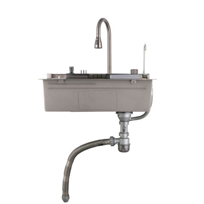 Évier en acier inoxydable - avec gabarit de découpe - panier de drainage facile à installer
