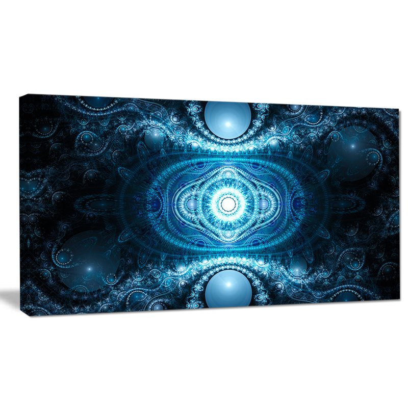 « cabalistic light blue pattern », impression sur toile tendue, H 16 po x l 32 po x P 1 po