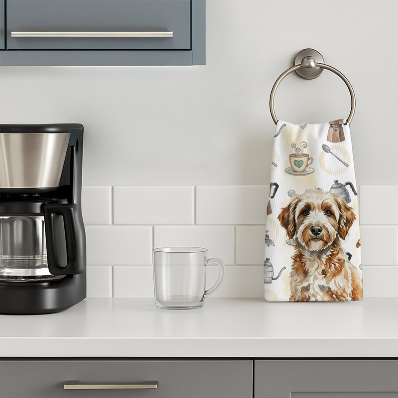 Lagotto Romagnolo Coffee Bar Kitchen Towel, Lagotto Romagnolo