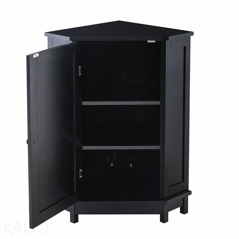 Armoire de salle de bain Armoire de rangement de coin triangulaire avec tablettes réglables