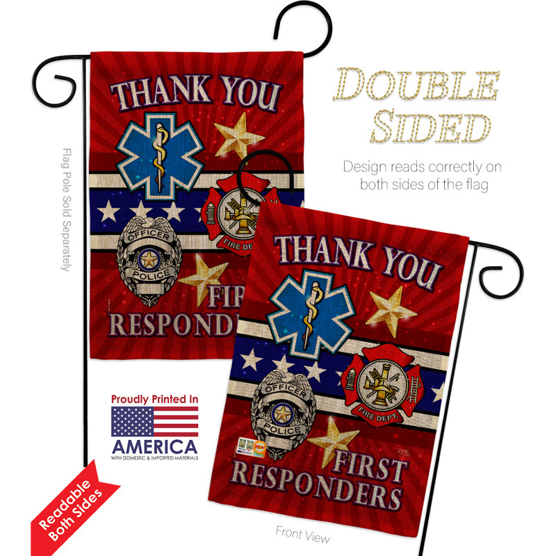 Double Sided 13'' H x 13'' W Polyester Independence Day Flag Set