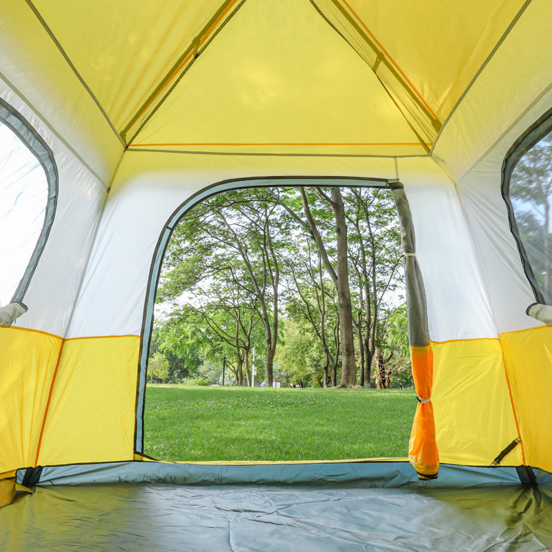 Tente de camping pour 6 personnes, Jaune/blanc