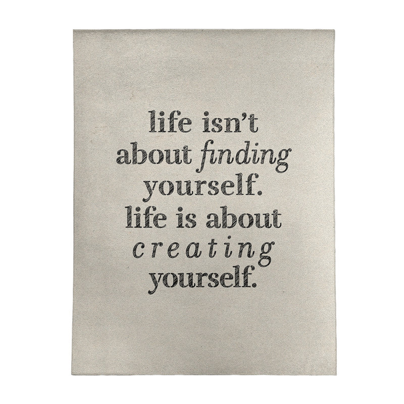 Handwritten Creating Yourself Quote Poly Chenille Rug, Rectangle 8' x 10'