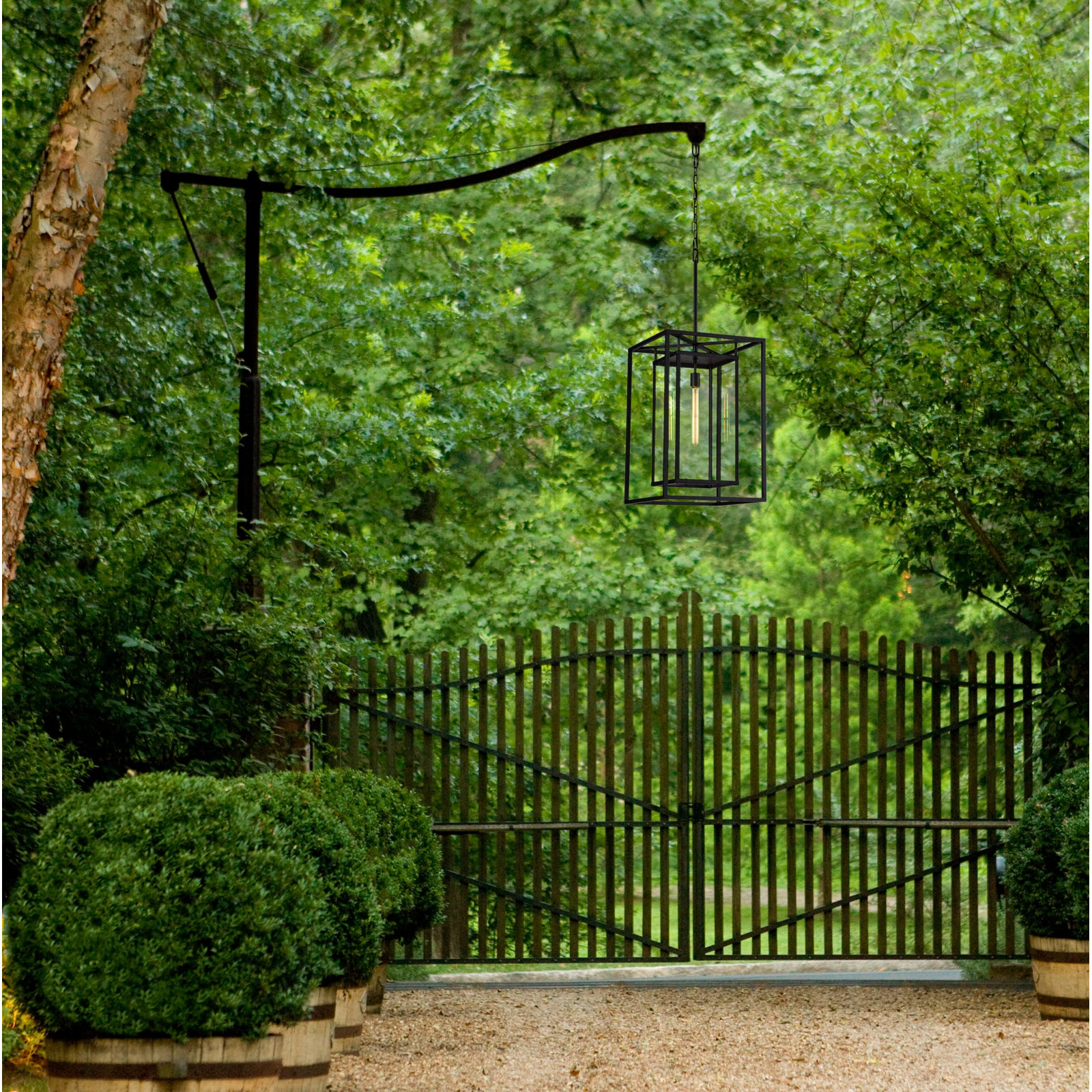 Caliana Outdoor Hanging Lantern, Black