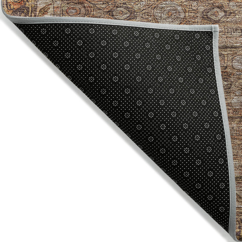 Copper Rectangular Washable Synthetic Indoor/Outdoor Rug