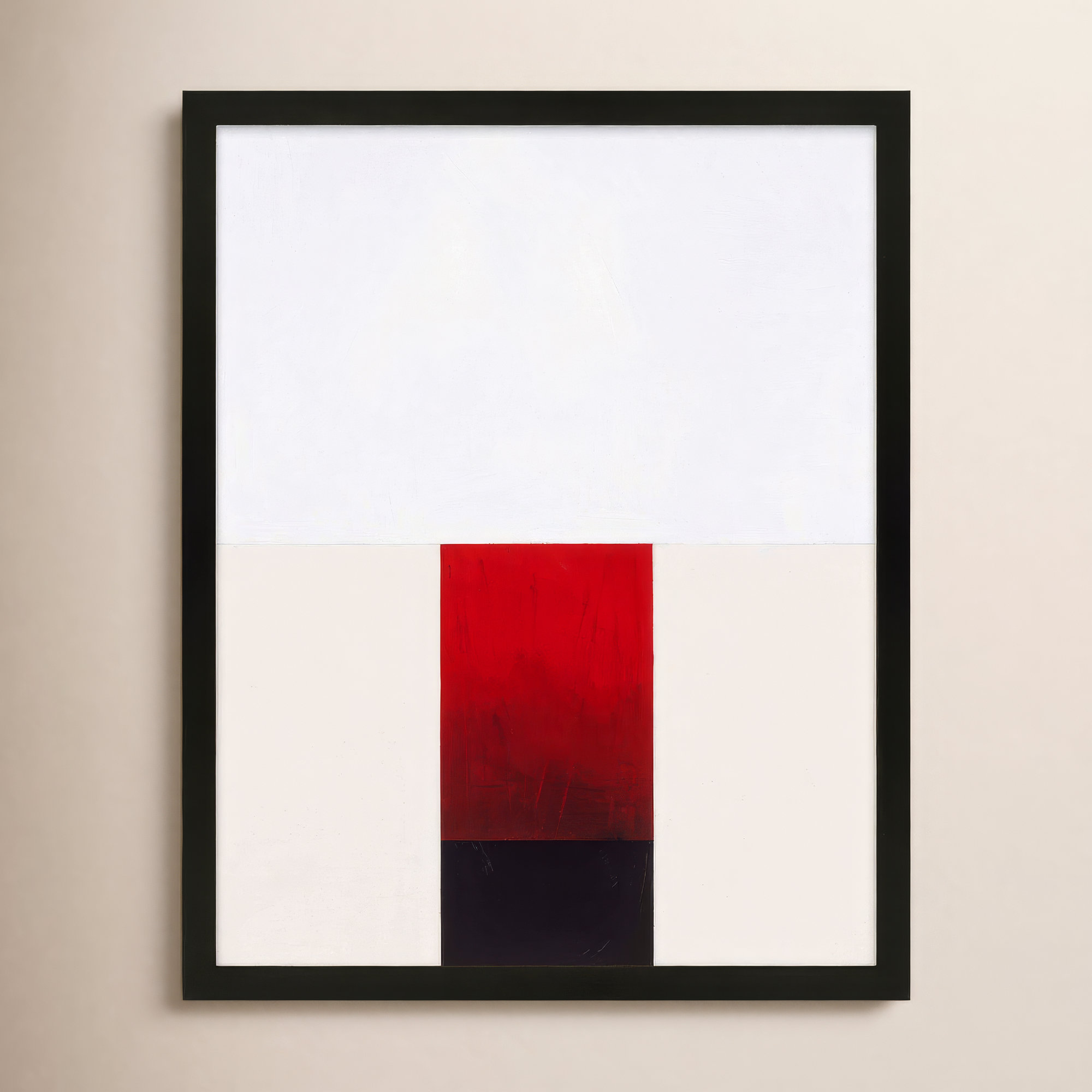 Tempo With Red 2 by Robert Kamnatnik, Black Framed Paper, 20" H x 16" W x 1.25" D