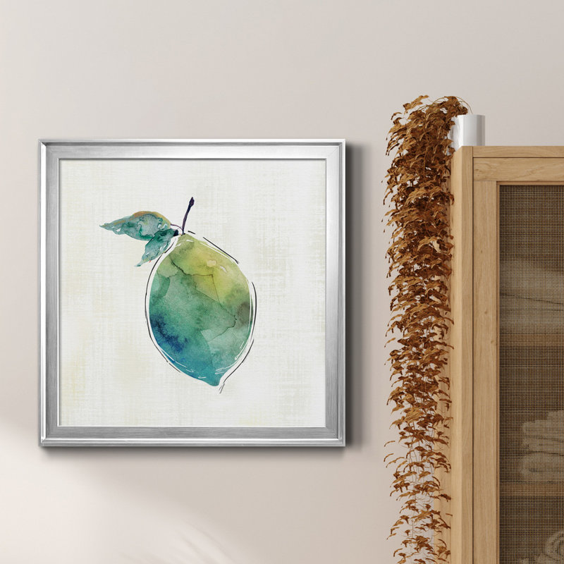 Happy Lime - Reproduction d'art sur toile encadrée, H 17,5 po x l 17,5 po x P 1,5 po, Toile argentée encadrée