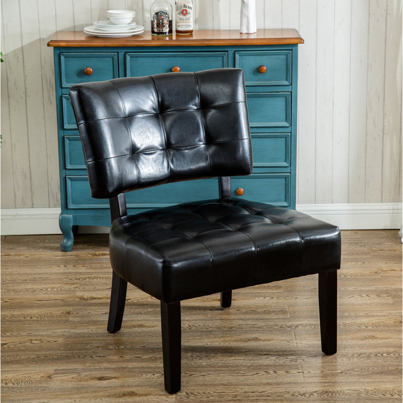 Fauteuil d'appoint capitonné en similicuir avec sièges surdimensionnés