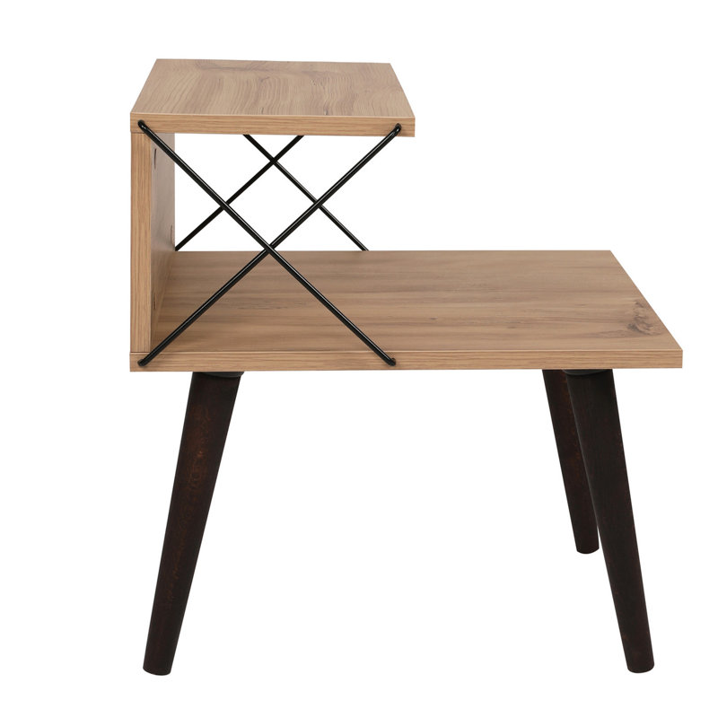 Amorra 19.69'' W Nightstand, Beige/Black