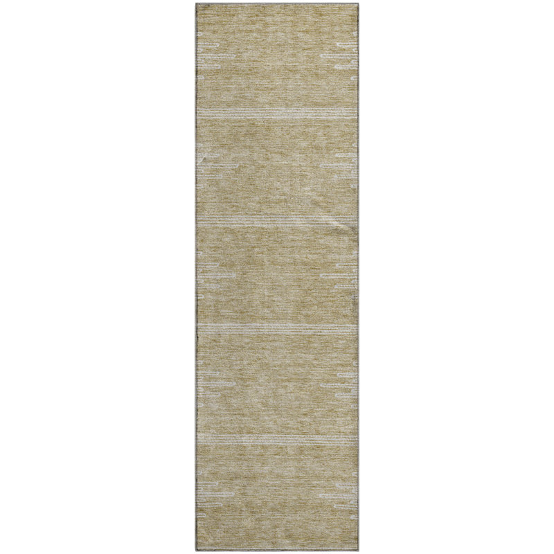 Tapis beige Cerrito lavable à la machine de qualité supérieure, Tapis de couloir 2 pi 3 po x 7 pi 6 po