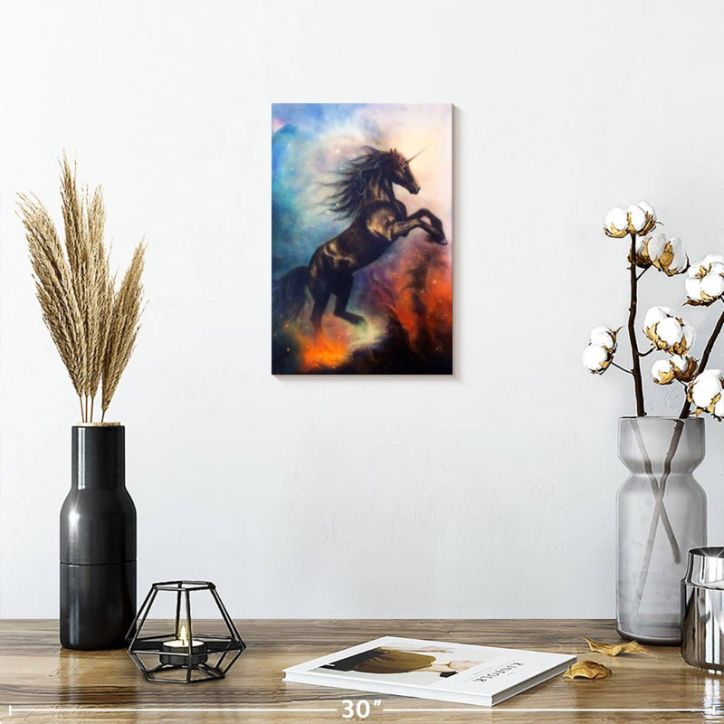 Kelan Cosmic Black Unicorn, 12" H x 8" W