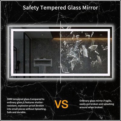 Miroir de salle de bain imperméable de qualité supérieure avec caractéristiques avancées pour une expérience de salle de bain luxueuse et fonctionnelle.