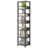 74.8" H x 13.39" W Wooden and Metal Stainless Steel Etagere Bookcase-196204864-196204868
