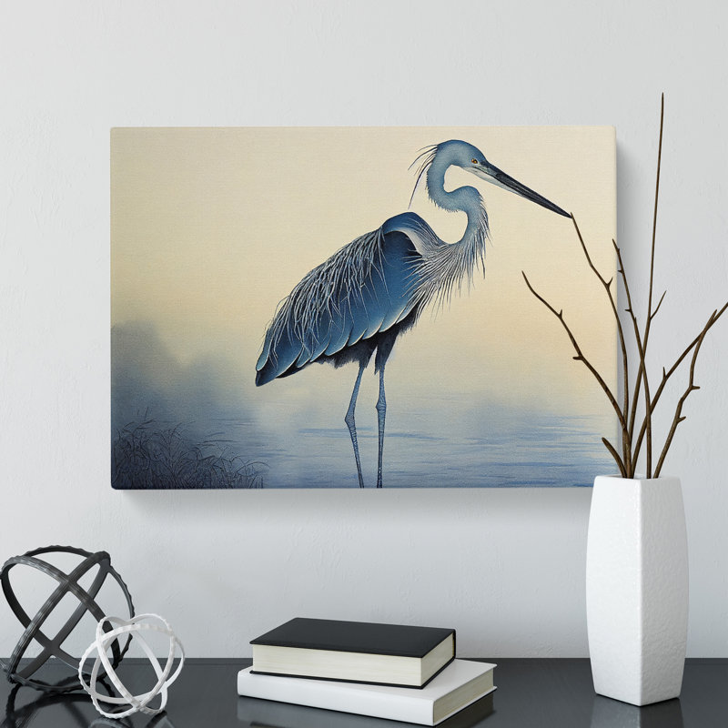 Heron Bird Watercolour Vol.1 - Wrapped Canvas, 35cm H x 50cm W x 3cm D
