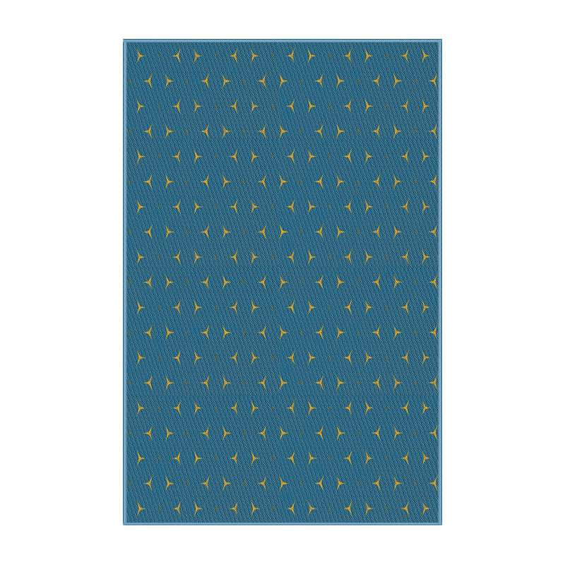 Tapis décoratif bleu à motifs Hillier, Rectangle 5 pi x 7 pi