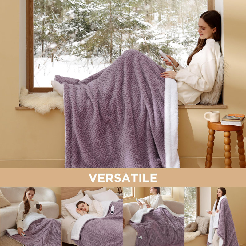 Double Stitch 100% Cotton Soft Knit Throw for Couch Geometric Pattern, Pink Striped, Twin