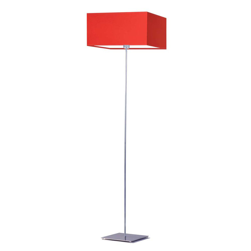 Attallah 156cm Traditional Floor Lamp, Red, Silver