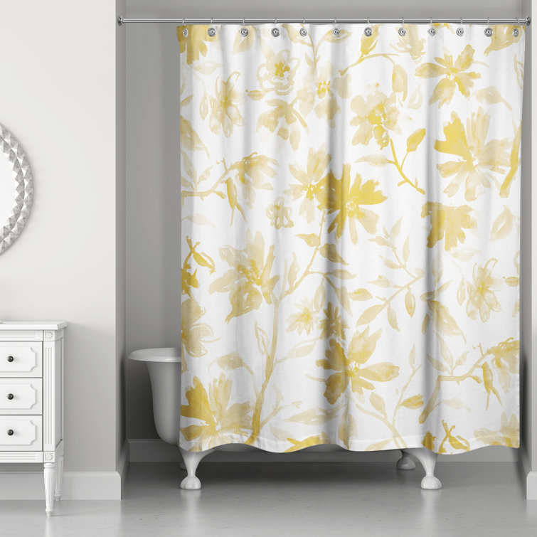 East Urban Home Roneil Floral Shower Curtain | Wayfair